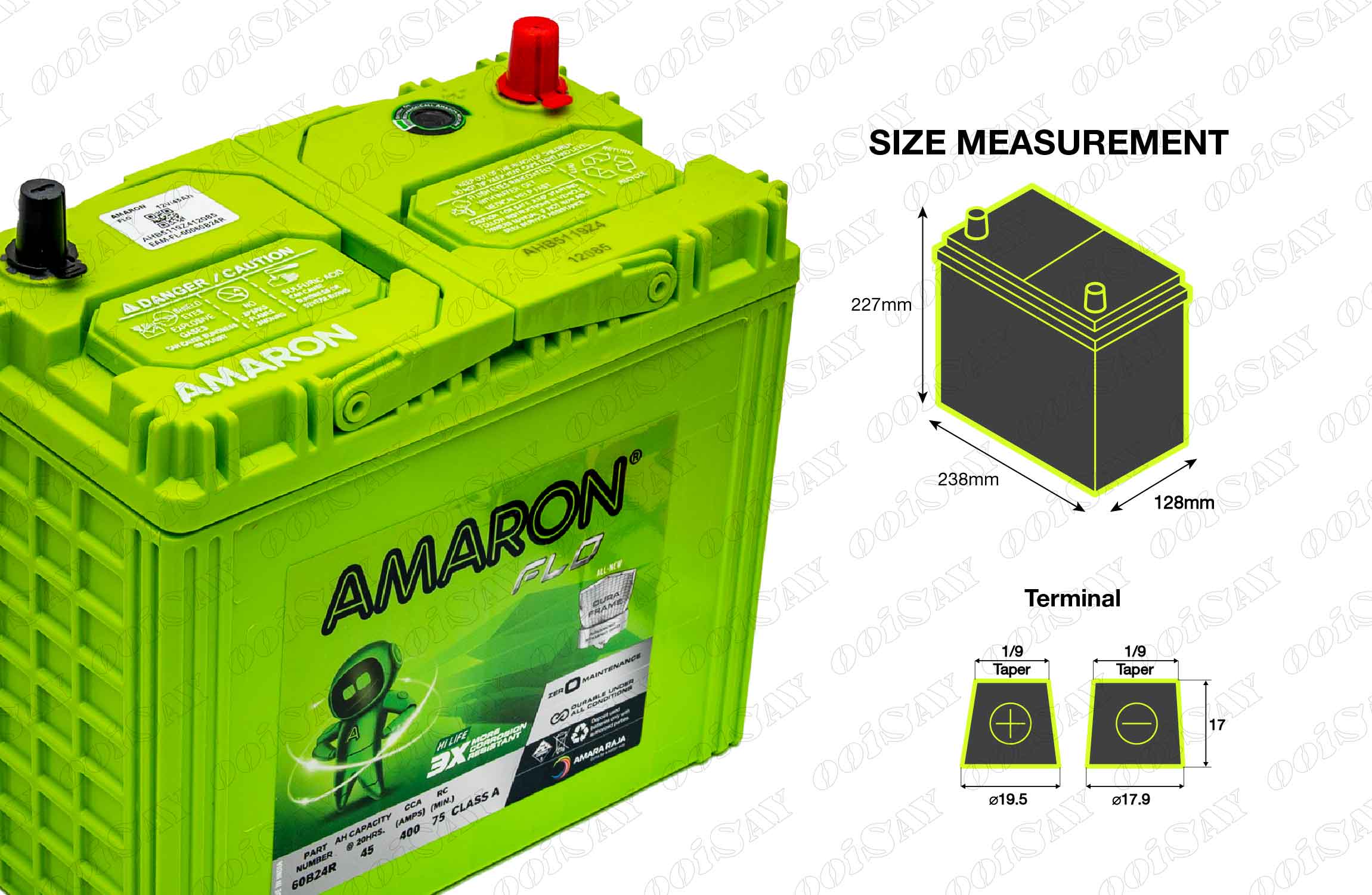 Amaron 60B24R Maintenance Free