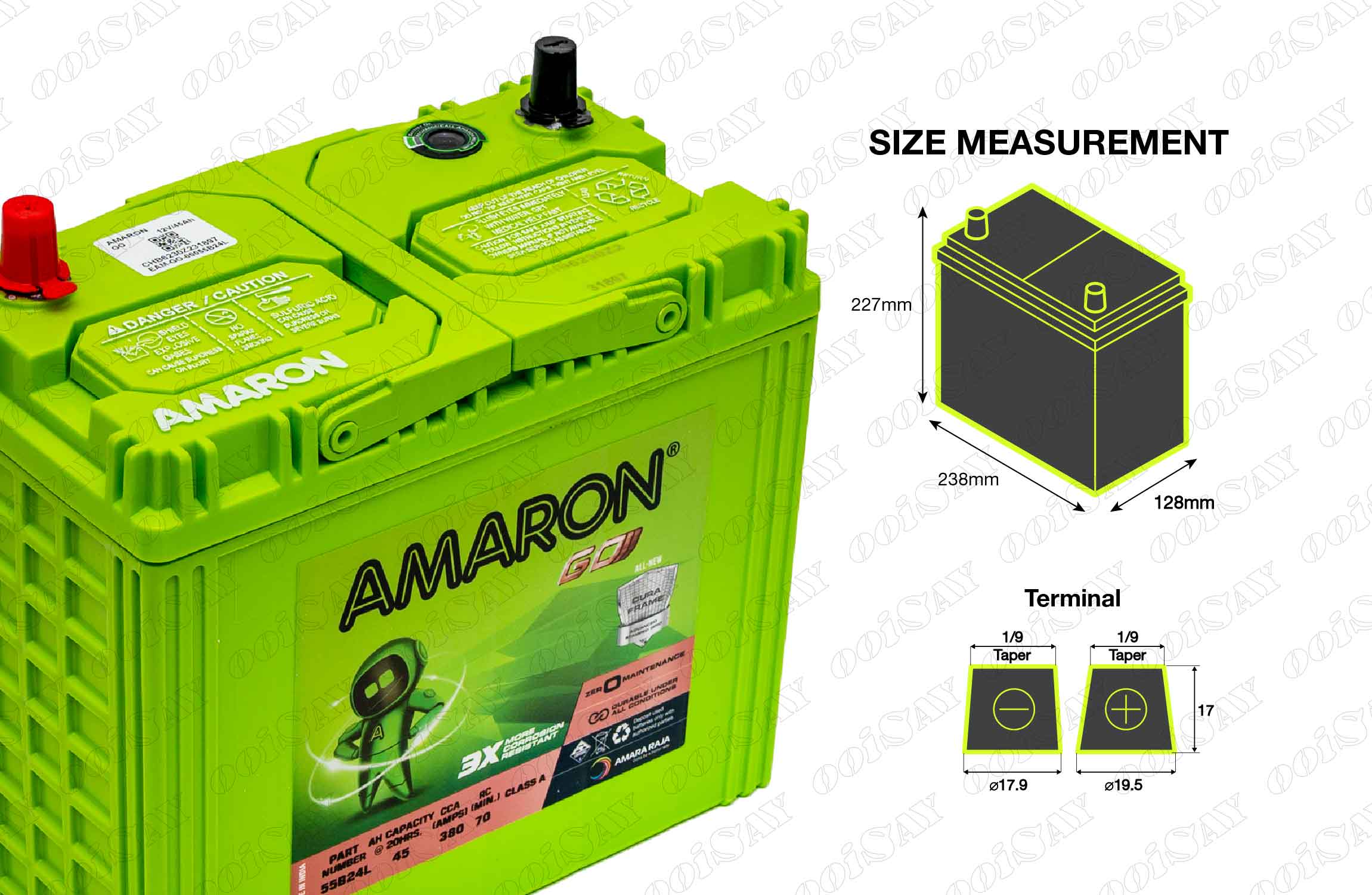 Amaron 55B24L Maintenance Free