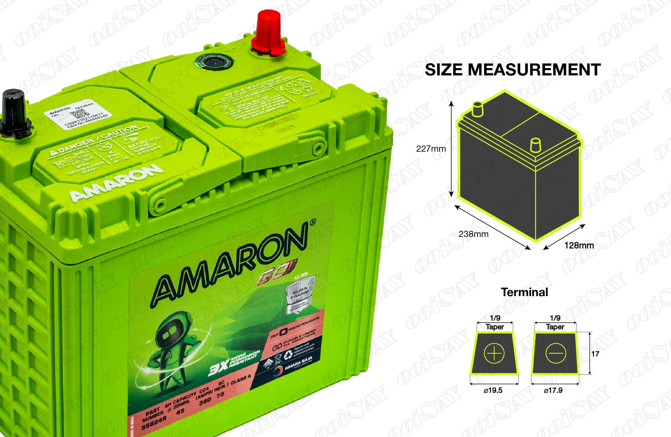 Amaron 55B24R Maintenance Free