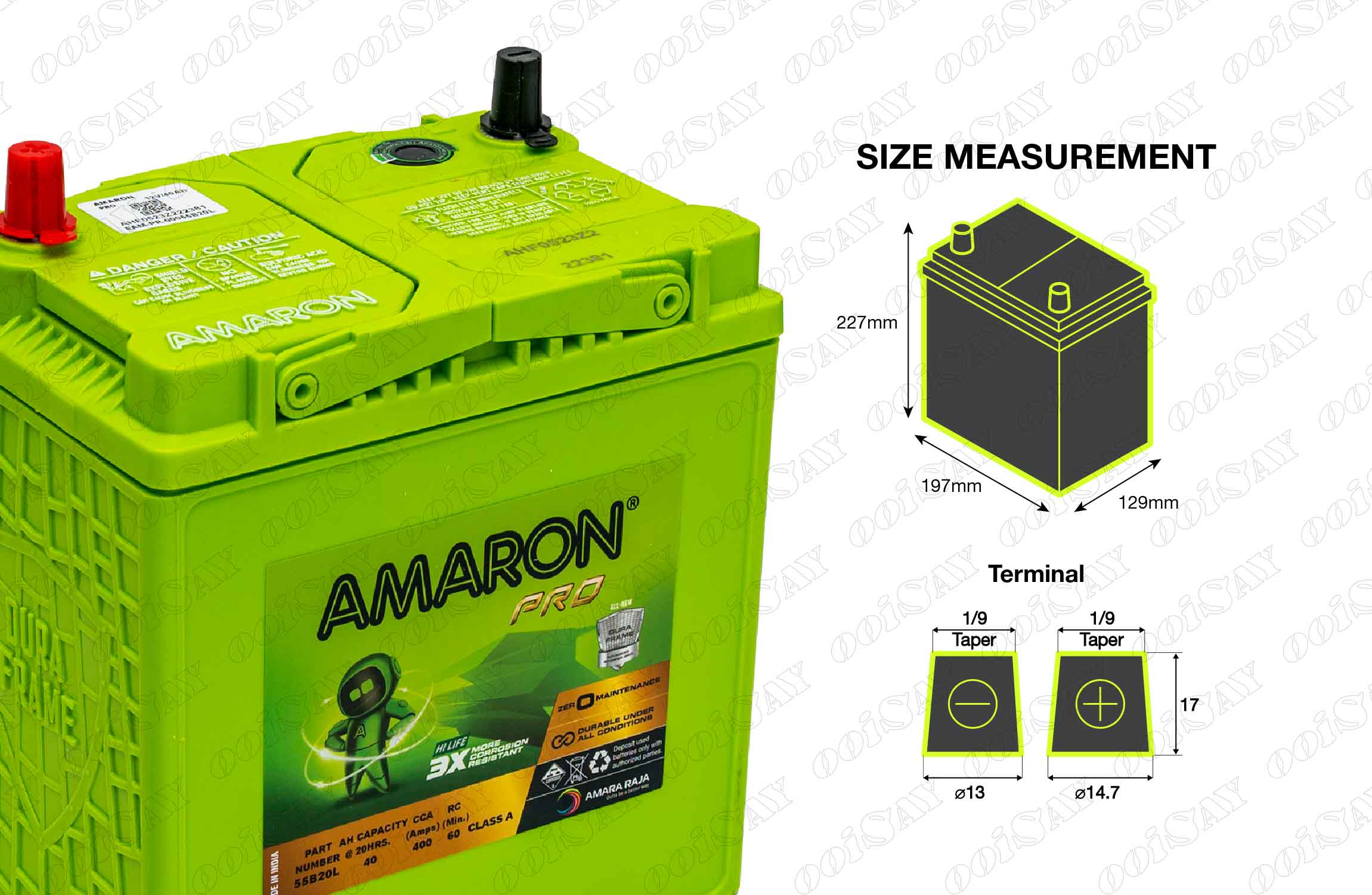 Amaron 55B20L Maintenance Free